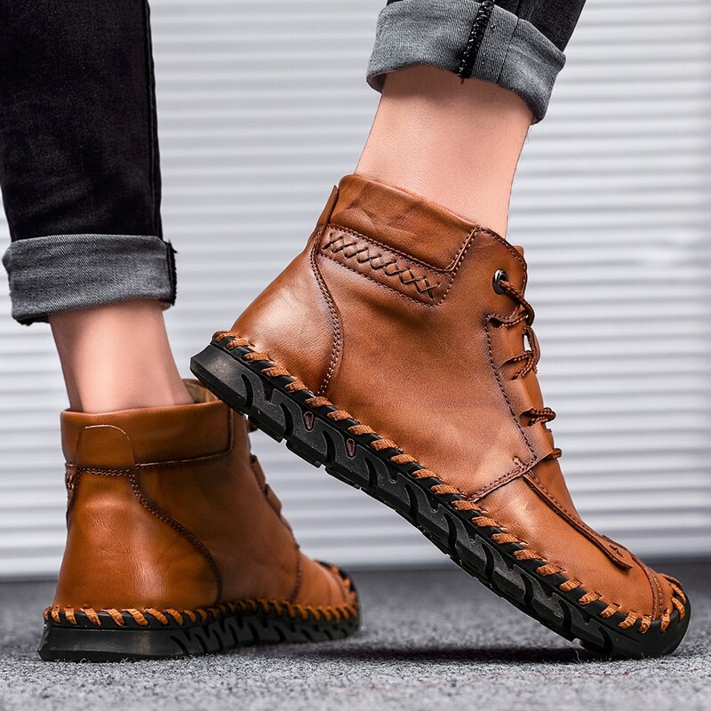 Leather shoes leather men casual shoes - Image 4