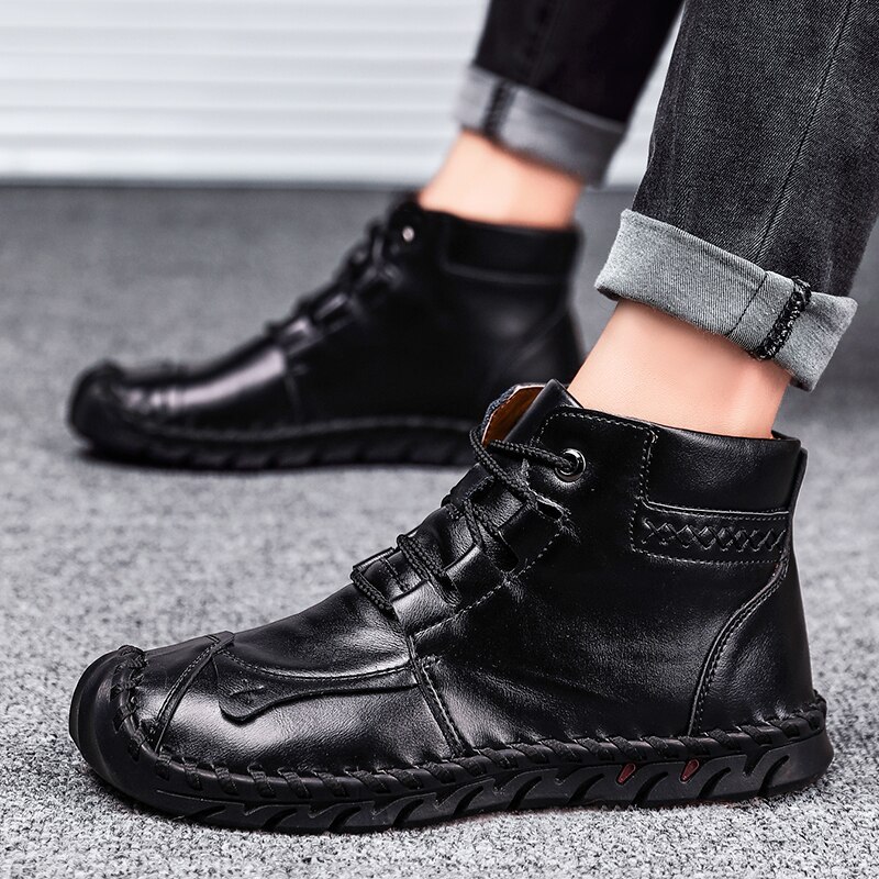 Leather shoes leather men casual shoes - Image 2