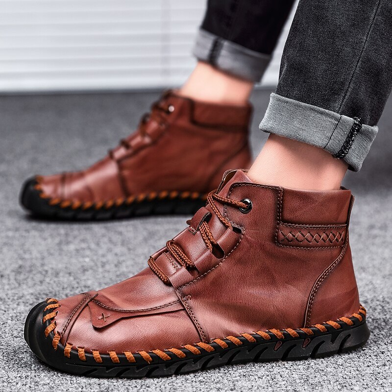Leather shoes leather men casual shoes - Image 5
